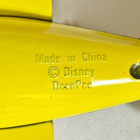 Vintage Disney DecoPac Mickey Mouse Flying Airplane Die Cast Toy Yellow 1981 - Picture 16 of 16